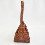 MAISON N.H PARIS Framework別注 Leather LUCIE CUIR レザー メッシュ 編み 定価70400円 トートバッグ ブラウン レディース メゾンエヌアッシュパリ【中古】5-1210G♪