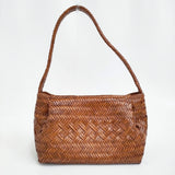 MAISON N.H PARIS Framework別注 Leather LUCIE CUIR レザー メッシュ 編み 定価70400円 トートバッグ ブラウン レディース メゾンエヌアッシュパリ【中古】5-1210G♪