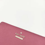 Kate Spade ラウンドファスナー ウォレット 牛革 レザー 二つ折り財布 ピンク レディース ケイトスペード【中古】6-0212G∞