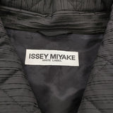 ISSEY MIYAKE WHITE LABEL IM34FA701 サイズ2 プリーツ ショールカラー コート ブラック レディース イッセイミヤケ【中古】5-1226T♪