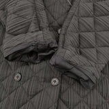 ISSEY MIYAKE WHITE LABEL IM34FA701 サイズ2 プリーツ ショールカラー コート ブラック レディース イッセイミヤケ【中古】5-1226T♪