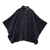 nest Robe ポンチョコート 01104-2043 ウールカシミヤ混 コート ネイビー レディース ネストローブ【中古】5-1219T♪
