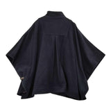 nest Robe ポンチョコート 01104-2043 ウールカシミヤ混 コート ネイビー レディース ネストローブ【中古】5-1219T♪