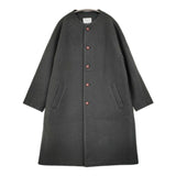 Le Minor ノーカラーウールリングソフト圧縮コート EL33105 定価38500円 サイズ38 コート 21AW チャコールグレー レディース ルミノア【中古】5-1219T♪