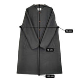 Le Minor ノーカラーウールリングソフト圧縮コート EL33105 定価38500円 サイズ38 コート 21AW チャコールグレー レディース ルミノア【中古】5-1219T♪