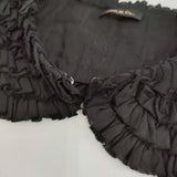 R&D.M.Co- COTTON FRILL COLLAR コットンフリルカラー 付け衿 襟 定価24200円 6198 ブラック レディース オールドマンズテーラー【中古】5-1219G♪