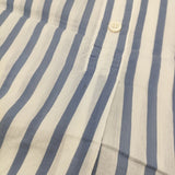 MARGARET HOWELL SILK COTTON BOLD STRIPE SHIRT コットンシルク ストライプ バンドカラー 578-0152513 長袖シャツ ブルー ホワイト レディース マーガレットハウエル【中古】6-0309M♪