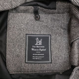 MARGARET HOWELL/FOX BROTHERS 578-2220005 PUPPYTOOTH WOOL FLANNEL JACKET ウール チェック テーラードジャケット 22AW グレー レディース マーガレットハウエル/フォックスブラザーズ【中古】6-0124T∞