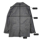 MARGARET HOWELL/FOX BROTHERS 578-2220005 PUPPYTOOTH WOOL FLANNEL JACKET ウール チェック テーラードジャケット 22AW グレー レディース マーガレットハウエル/フォックスブラザーズ【中古】6-0124T∞