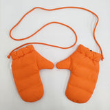 miffew ミフュー ダウンミトン リバーシブル 定価18700円 手袋 オレンジ ブラック レディース【中古】5-1210T♪