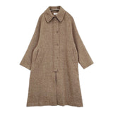 LOISIR リネンウールツイードステンカラーコート 定価88000円 B0154LFC625 25AW ブラウン レディース ロワズィール【中古】5-1210T♪