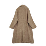 LOISIR リネンウールツイードステンカラーコート 定価88000円 B0154LFC625 25AW ブラウン レディース ロワズィール【中古】5-1210T♪