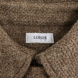 LOISIR リネンウールツイードステンカラーコート 定価88000円 B0154LFC625 25AW ブラウン レディース ロワズィール【中古】5-1210T♪