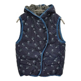 mina perhonen skip ra2224 サイズ36 フード裏ボア ダウンベスト ネイビー レディース ミナペルホネン【中古】5-1226T♪