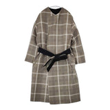 adam et Rope GAO-28150-B リバーシブルコート チェック ベルト付き コート グレー ブラック レディース アダムエロペ【中古】6-0124T∞