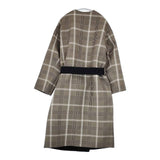 adam et Rope GAO-28150-B リバーシブルコート チェック ベルト付き コート グレー ブラック レディース アダムエロペ【中古】6-0124T∞