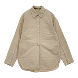 IENA COTTON BOUNCE シャツ 定価17600円 長袖シャツ 22AW ベージュ レディース イエナ【中古】6-0203M♪