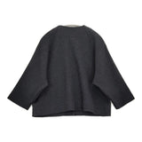 evam eva プレスウール ノーカラーコート サイズ1 E173K069 ノーカラージャケット Cグレー系 レディース エヴァムエヴァ【中古】5-1210T♪