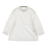 utilite スタンドフリルカラーコットンブラウス コットンサテン 定価16500円 ブラウス シャツ ホワイト レディース ユティリテ【中古】6-0203M♪