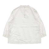 utilite スタンドフリルカラーコットンブラウス コットンサテン 定価16500円 ブラウス シャツ ホワイト レディース ユティリテ【中古】6-0203M♪