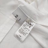 utilite スタンドフリルカラーコットンブラウス コットンサテン 定価16500円 ブラウス シャツ ホワイト レディース ユティリテ【中古】6-0203M♪