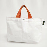 Herve Chapelier 2012PP ブラン×マンダリン マルシェバッグM トートバッグ ホワイト オレンジ レディース エルベ・シャプリエ【中古】6-0312G∞
