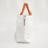 Herve Chapelier 2012PP ブラン×マンダリン マルシェバッグM トートバッグ ホワイト オレンジ レディース エルベ・シャプリエ【中古】6-0312G∞