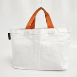 Herve Chapelier 2012PP ブラン×マンダリン マルシェバッグM トートバッグ ホワイト オレンジ レディース エルベ・シャプリエ【中古】6-0312G∞