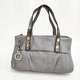 FRANCESCO BIASIA レザー 牛革 トートバッグ グレー レディース フランチェスコ・ビアジア【中古】6-0312G∞