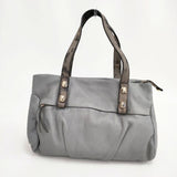FRANCESCO BIASIA レザー 牛革 トートバッグ グレー レディース フランチェスコ・ビアジア【中古】6-0312G∞
