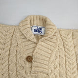 John Molloy ピュアウール 衿付き ケーブル セーター ニット アイボリー レディース ジョンモロイ【中古】6-0124T∞