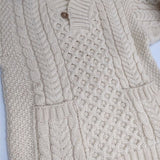 John Molloy ピュアウール 衿付き ケーブル セーター ニット アイボリー レディース ジョンモロイ【中古】6-0124T∞