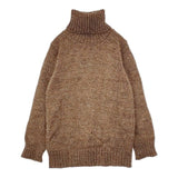 John Molloy アイルランド製 ウール タートルネック セーター ニット ブラウン ミックス レディース ジョンモロイ【中古】6-0124T∞