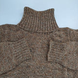 John Molloy アイルランド製 ウール タートルネック セーター ニット ブラウン ミックス レディース ジョンモロイ【中古】6-0124T∞