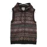 Jamieson's フード付き フェアアイル ニットベスト ウール スコットランド製 ベスト ブラウン レディース ジャミーソンズ【中古】6-0124T∞