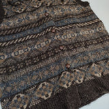 Jamieson's フード付き フェアアイル ニットベスト ウール スコットランド製 ベスト ブラウン レディース ジャミーソンズ【中古】6-0124T∞