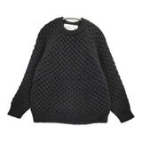 dahl’ia ウール クルーネック ケーブル セーター ニット ブラック レディース ダリア【中古】5-1226T♪