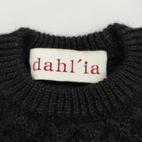 dahl’ia ウール クルーネック ケーブル セーター ニット ブラック レディース ダリア【中古】5-1226T♪