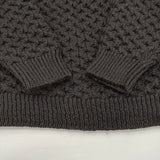 dahl’ia ウール クルーネック ケーブル セーター ニット ブラック レディース ダリア【中古】5-1226T♪