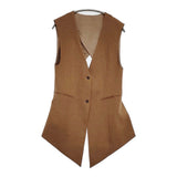 Uhr Open back Vest Slit Pants オープンバックベスト スリットパンツ サイズ38 セットアップ 20SS ブラウン レディース ウーア【中古】6-0309M♪