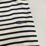 GRAMMATICO フランス製 コットン ボーダー ショート丈 Vネック 半袖Ｔシャツ カットソー ホワイト ネイビー レディース グラマティコ【中古】6-0421S△