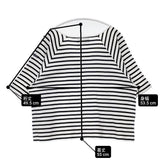 GRAMMATICO フランス製 コットン ボーダー ショート丈 Vネック 半袖Ｔシャツ カットソー ホワイト ネイビー レディース グラマティコ【中古】6-0421S△