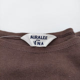 AURALEE/IENA 別注 ボートネック サイズ1 A9AB01IE 長袖Ｔシャツ カットソー ロンＴ ブラウン レディース オーラリー/イエナ【中古】6-0203M♪