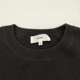 HYKE ワッフルサーマルニット コットンカシミヤ サイズ2 152-11044 長袖Ｔシャツ カットソー ロンＴ ブラック レディース ハイク【中古】6-0203M♪