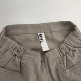 MHL. 578-141271 リネンコットン イージーパンツ ショートパンツ ハーフパンツ ショーツ グレージュ レディース エムエイチエル【中古】6-0421S△