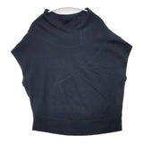 babaghuri J0532UB641 リネンコットン 日本製 ノースリーブ 切替 サイズM Ｔシャツ カットソー ネイビー レディース ババグーリ【中古】6-0421S△