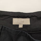 MARGARET HOWELL COTTON OXFORD SKIRT サイズ2 定価30800円 578-8132009 タック フレア スカート ネイビー レディース マーガレットハウエル【中古】6-0203G♪