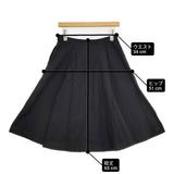 MARGARET HOWELL WOOL LINEN POPLIN SKIRT 578-6132006 ウールリネン 定価33000円 スカート ブラック レディース マーガレットハウエル【中古】6-0310M△