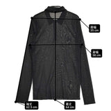 ROKU 6 BEAUTY&YOUTH ナイロンチュールシャツプルオーバー 定価13750円 長袖シャツ 24SS ブラック レディース ロクビューティアンドユース【中古】6-0309M♪