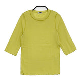H BEAUTY&YOUTH シアーフライスハーフスリーブカットソー 定価8800円 Ｔシャツ カットソー ライトグリーン レディース エイチビューティアンドユース【中古】6-0309M♪